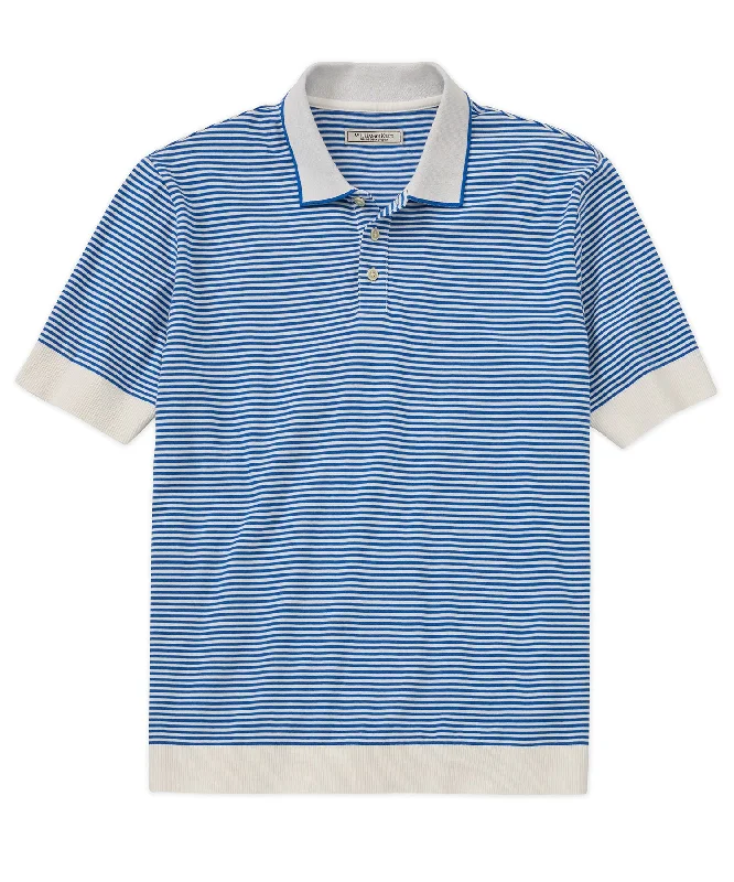 Men's Shirts with Floral PrintsSummer Stripe Tipped Polo Shirt