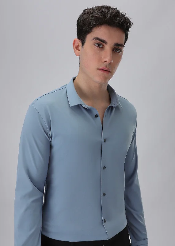 Men's French-Cuff Shirts for a Sophisticated EdgeBlue Stitchless Stretch Shirt
