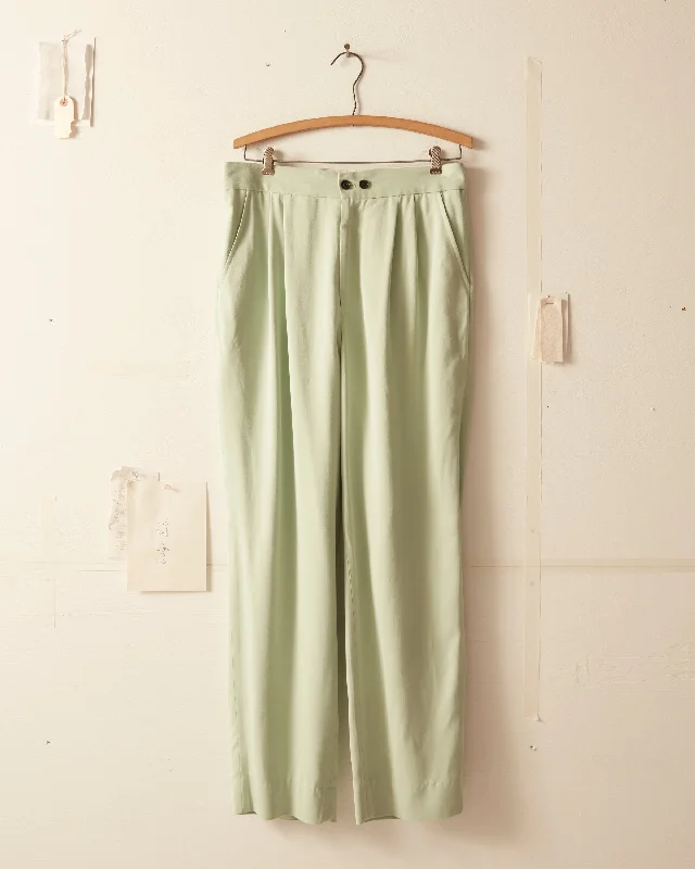 Men's Running Pants for ExerciseTropical Wool Double Button Trousers - Mint