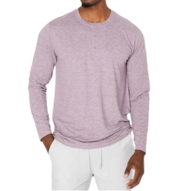 Men's Shirts with Spread CollarsCore Henley Tee In Dusty Rose