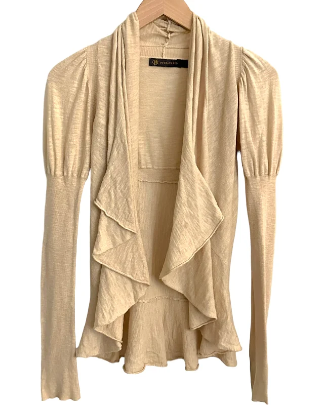 Warm Autumn Creme Ruffle Cardigan