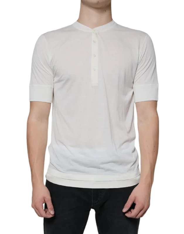 Men's Performance Shirts for SportsDolce & Gabbana ivory Cotton Short Sleeves Men's T-shirt Men's Performance Shirts for SportsDolce & Gabbana ivory Cotton Short Sleeves Men's T-shirt