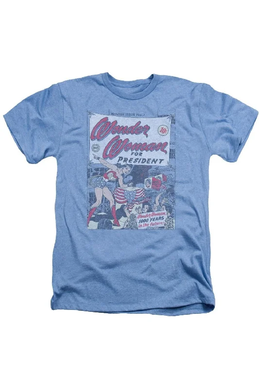 Men's Shirts with High NecksDC Comics Wonder Woman For President Adult Heather Tee / T-Shirt Men's Shirts with High NecksDC Comics Wonder Woman For President Adult Heather Tee / T-Shirt
