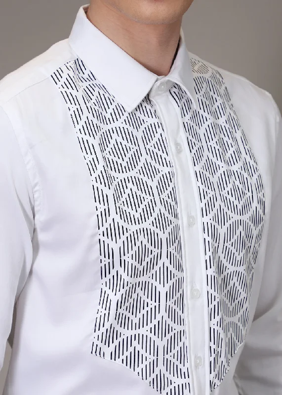 Men's Hawaiian Print Shirts for Luau PartiesWhite Cocktail Designer Shirt