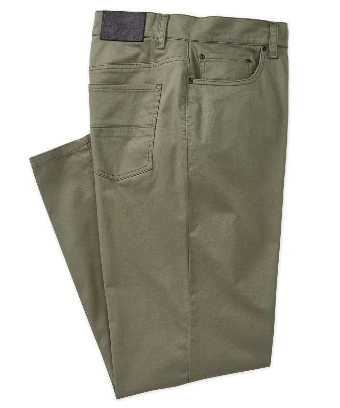 Men's Button-Fly Pants for a Traditional TouchWestport Black Stretch Sateen 5-Pocket Pant