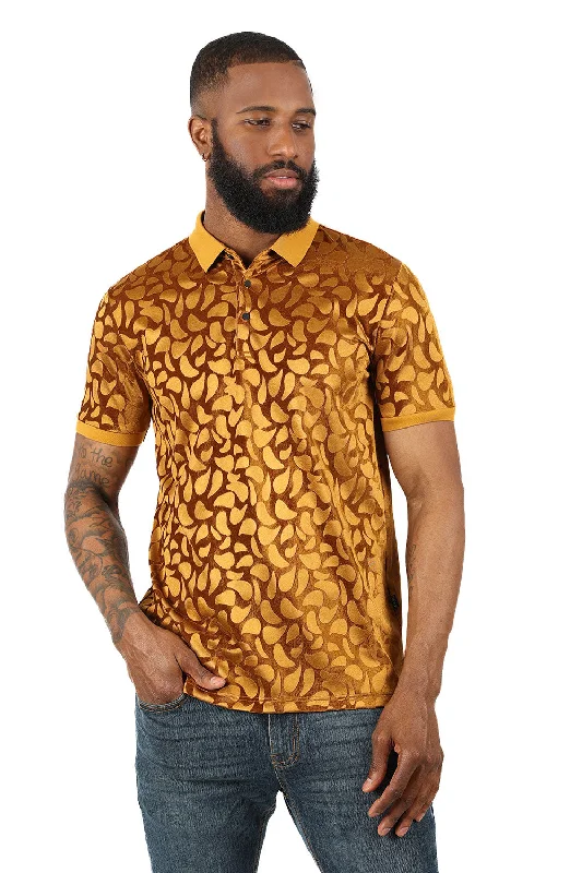 Men's Shirts with Cowl NecksFloral Twist Polo Shirt