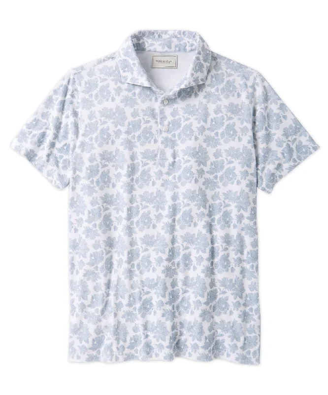 Men's Shirts with Pin CollarsLine Floral Print Polo Shirt