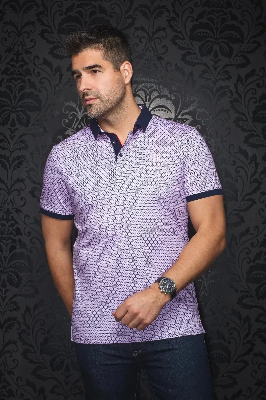 Men's Shirts with Embellished HemlinesAU NOIR | Polo | Asher Pink
