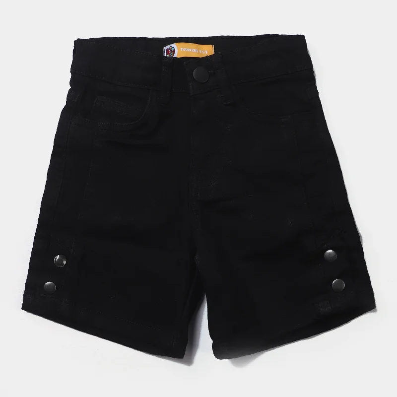 Men's Formal Trousers for BusinessBoys Denim Stretch Short Out Of This World-BLACK