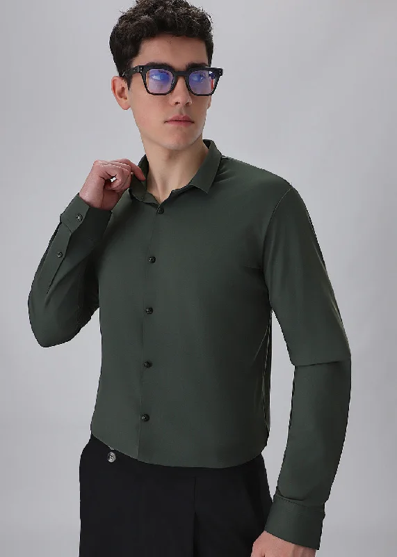 Men's Striped Long-Sleeve Shirts for a Maritime FeelGreen Stitchless Stretch Shirt Men's Striped Long-Sleeve Shirts for a Maritime FeelGreen Stitchless Stretch Shirt