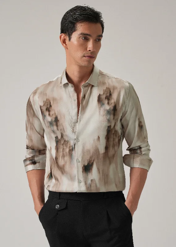 Men's Travel Shirts for Easy PackingWatercolor Print Shirt