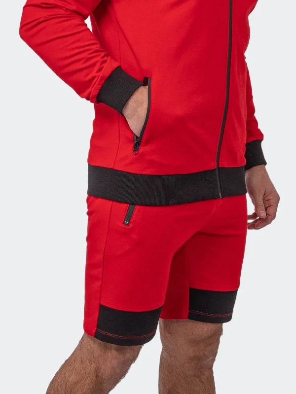 Men's Pants with Patchwork PatternsShorts Platform Red