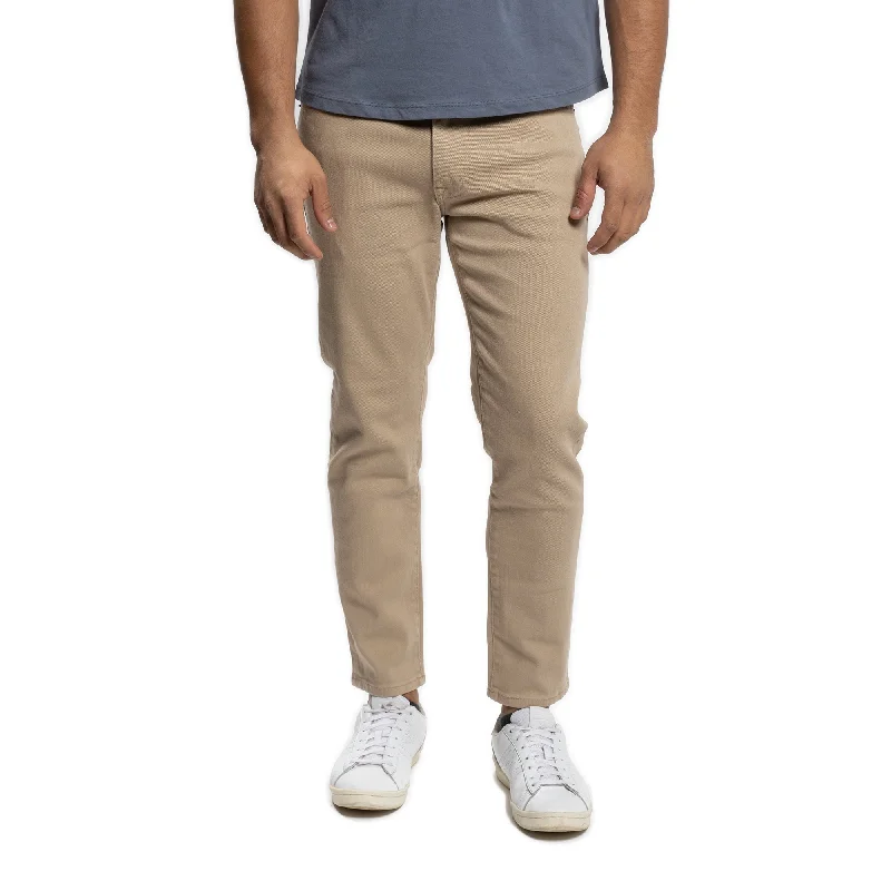 Men's Pants with Button-CuffsTravel Jeans Slim Fit - Tan