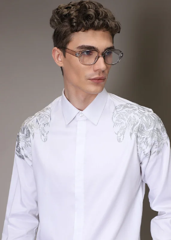 Men's Performance Fabric Shirts for All-Day ComfortShiro Lion Embroidery Shirt