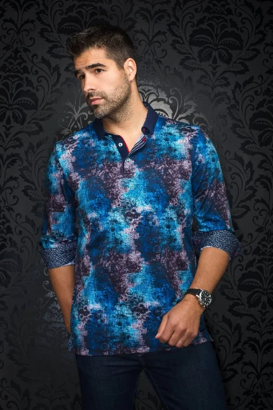 Men's Shirts for HikingAU NOIR | Polo | Nunez Black/Royal