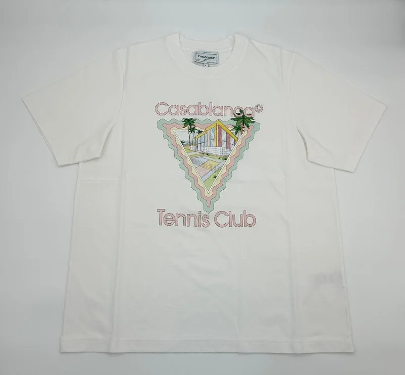 Men's Shirts with Snap ButtonsCasablanca White Maison De Reve Printed T-Shirt