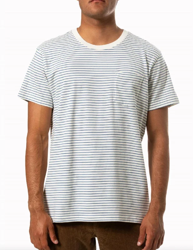 Men's Shirts with Contrast StitchingFinley Pocket Tee In Blue/white
