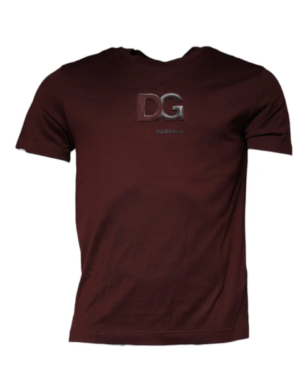 Men's Three-Quarter Sleeved TopsDolce & Gabbana  DG Logo Cotton Crew Neck Men's T-shirt (Pre-Owned)