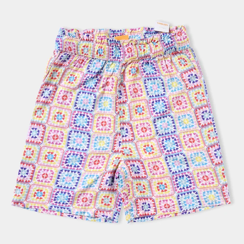 Men's Pants with Button-Down PocketsGirls Viscose Short Geometrical-Printed