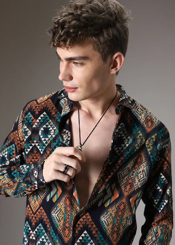 Men's Camping Shirts for Outdoor AdventuresMoroccan Feather Shirt