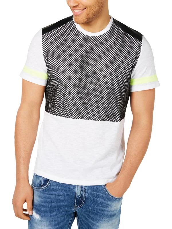 Men's Shirts with Embellished CollarsMission  Mens Graphic Mesh T-Shirt