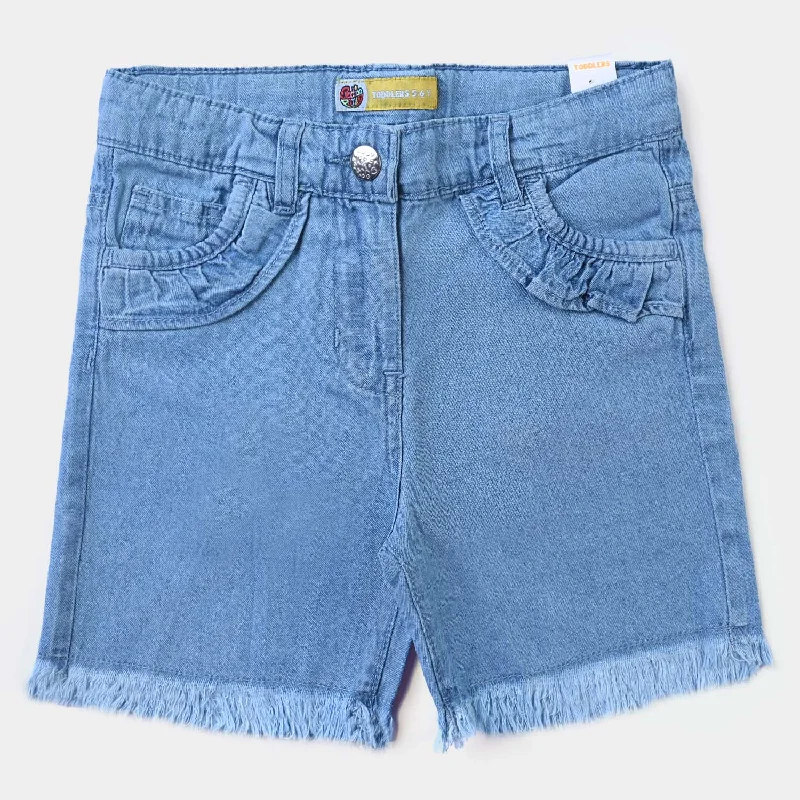 Men's Pants with Flat-Front DesignsGirls Denim rigid Short Heart Label  LIGHT BLUE