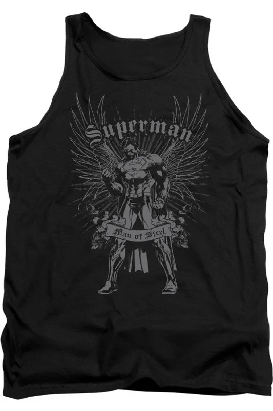 Men's Shirts with Mock NecksSuperman Steel Adult Tank Top