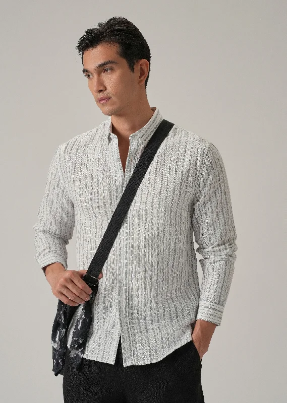 Men's Easy-Care Shirts for Busy LifestylesGrey Stripe Linen Shirt