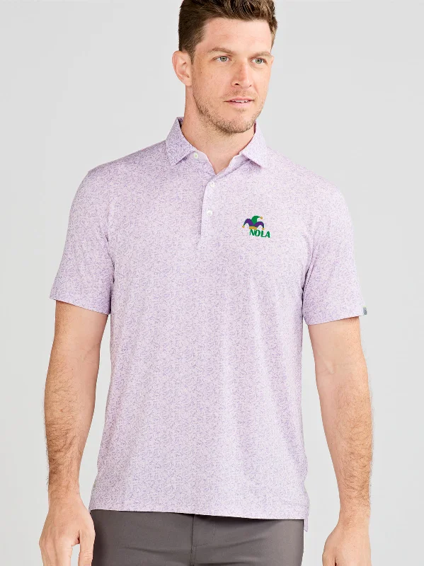 Men's Long-Sleeved ShirtsCloud Performance Polo Palms - Mardi Gras 2025