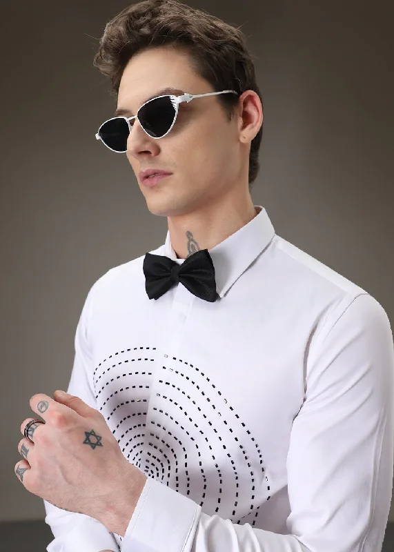 Men's Patterned Dress Shirts for a Unique TwistEmbellished White Shirt