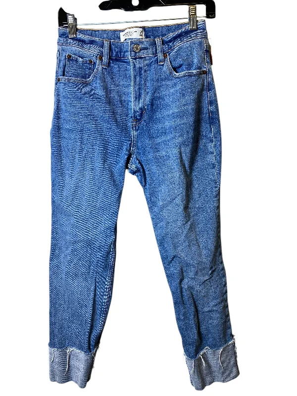 Men's Ripped JeansJeans Straight By Abercrombie And Fitch In Blue, Size: 2