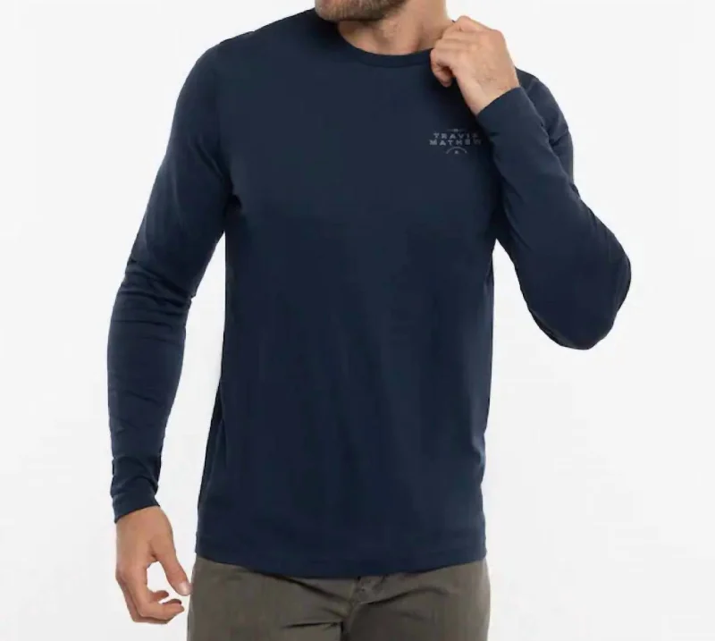 Men's Shirts with High NecksLife Of Luxury Long Sleeve Tee In Total Eclipse