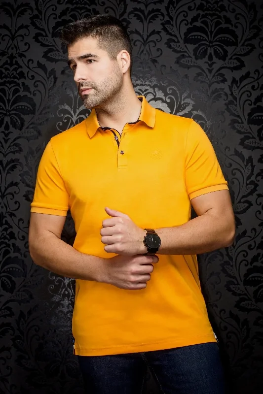 Men's Shirts with Animal PrintsAU NOIR | Polo | Eagle Tangerine