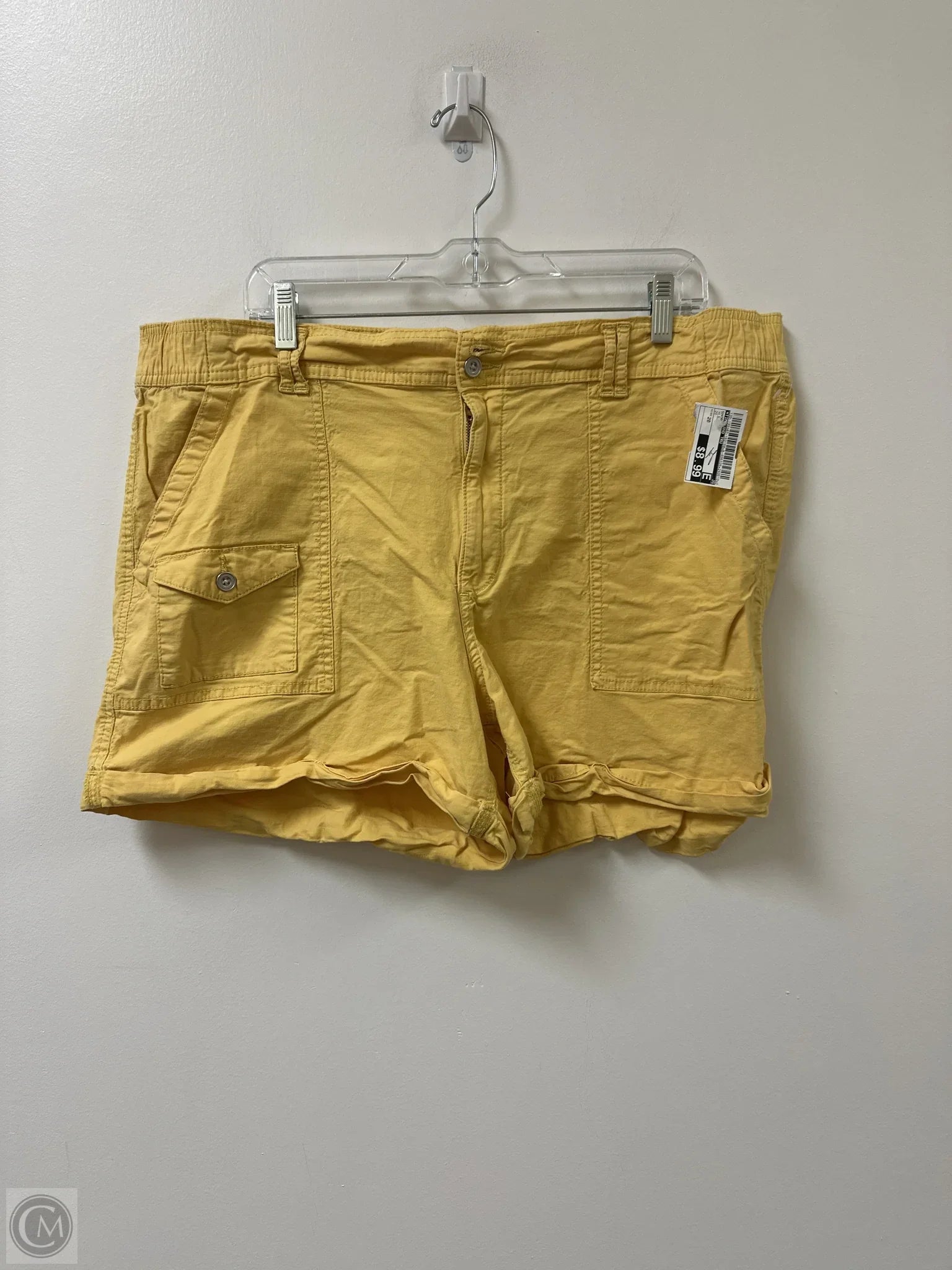 Men's Pants with Functional PocketsShorts By Time And Tru In Yellow, Size: 20