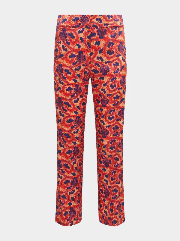 Men's Pants with Back PocketsCapri Flute B Trouser in Harvest Coral
