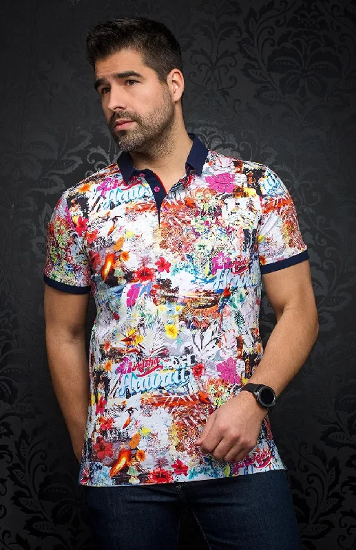 Men's Shirts with Checkered PatternsAU NOIR | Polo | Amerigo White/Multi