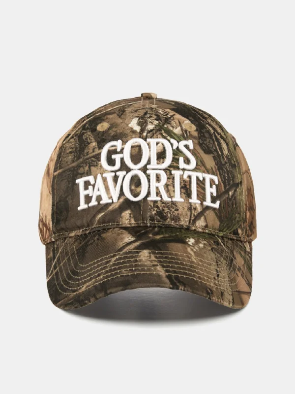 Affordable Winter BeaniesRetro Slogan Embroidery Camouflage Baseball Cap