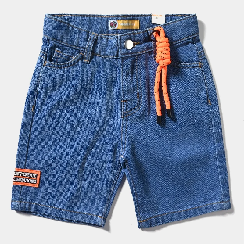 Men's Yoga Pants for FlexibilityBoys Denim Rigid Short Hanging-Mid Blue