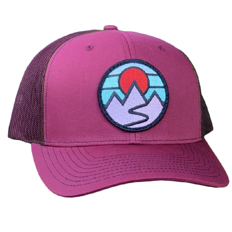 Youth Snapback HatsCurved Brim Trucker w/ Mountains