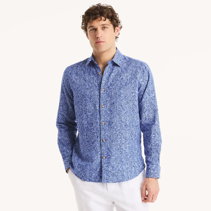 Men's Hunting Shirts for Camouflage and ComfortNautica Mens Printed Linen Shirt