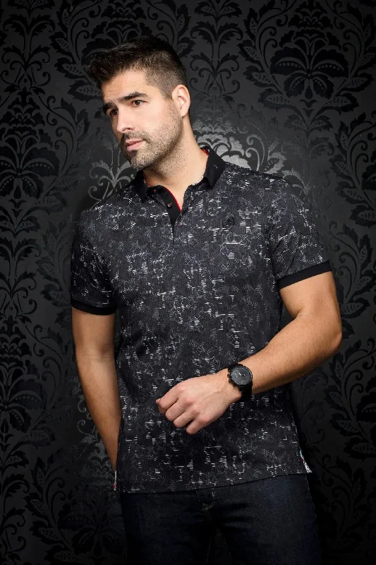 Men's Shirts with Embellished SleevesAU NOIR | Polo | Crivelli Black