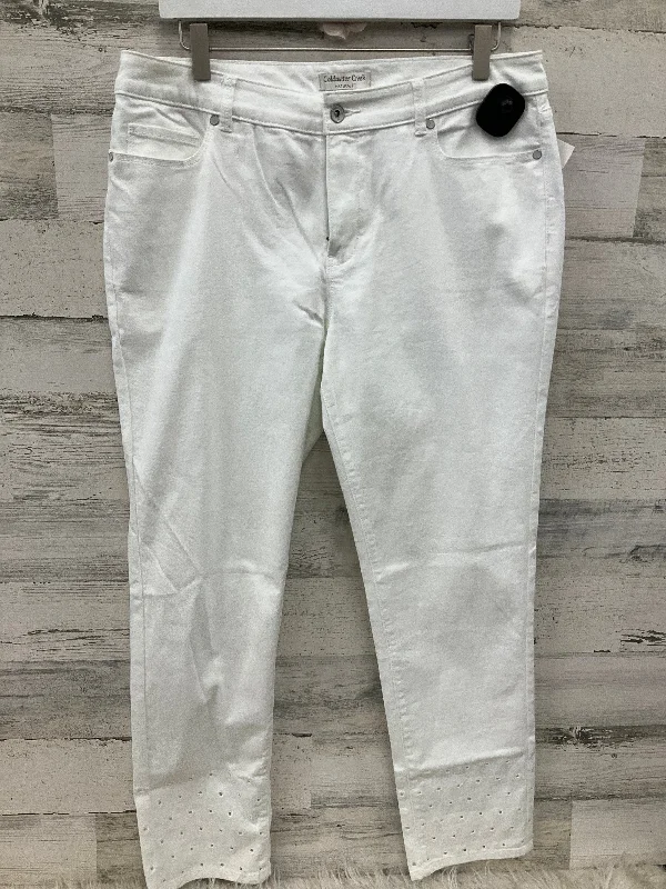 Men's Jeans with Fashionable RipsJeans Boot Cut By Coldwater Creek In White, Size: 12 Men's Jeans with Fashionable RipsJeans Boot Cut By Coldwater Creek In White, Size: 12