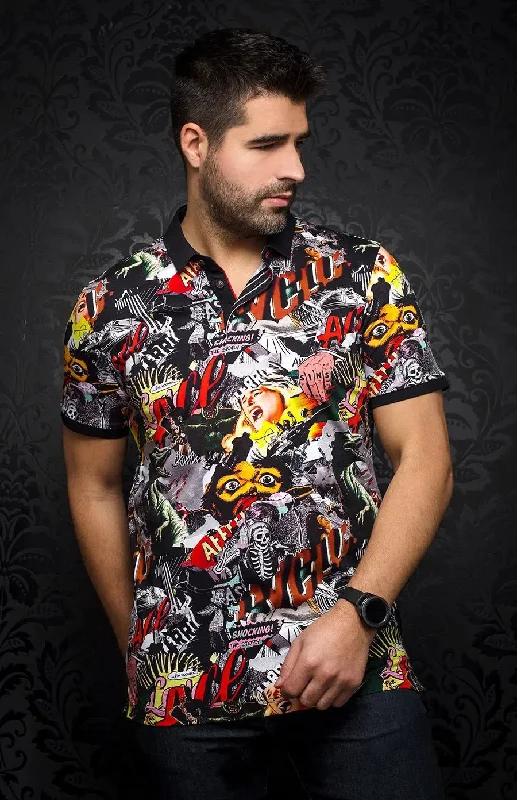 Men's Shirts with Hidden ButtonsAU NOIR | Polo | Morales Multi