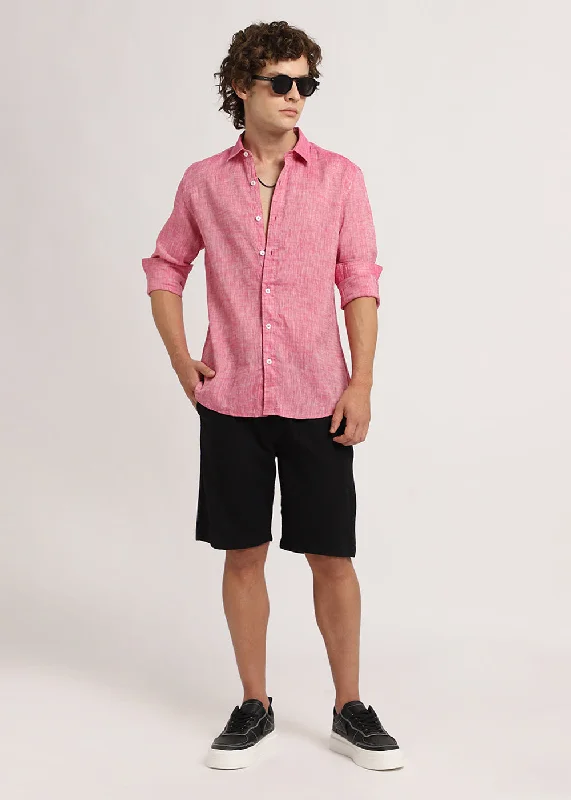 Men's Floral Print Shirts for Spring and SummerTaffy Pink Linen Shirt