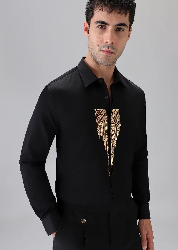 Men's Logo T-Shirts for Brand RepresentationBlack Glimmer Designer Shirt