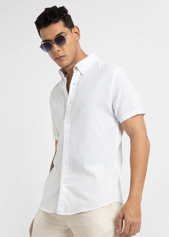Stylish Men's Graphic T-ShirtsFrost White Cotton Linen Shirt