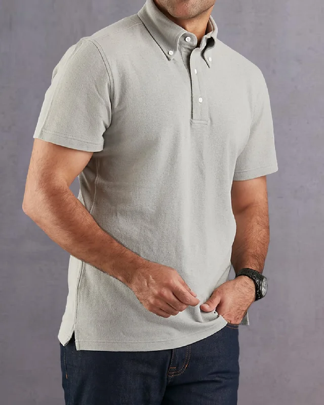 Men's Shirts with Embellished HemlinesPorpoise Grey Polo T-Shirt