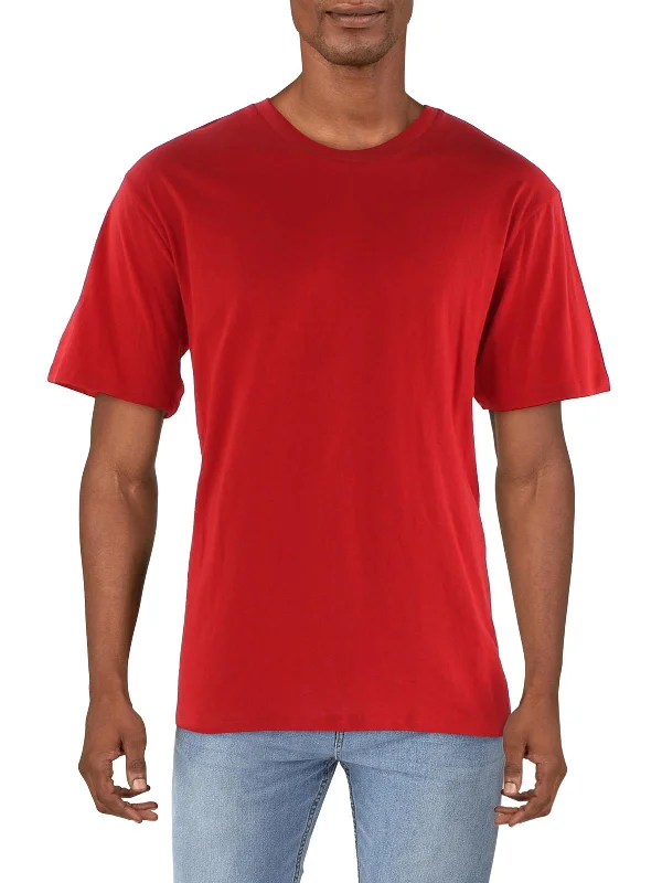 Men's Shirts with Pleated HemlinesMens Crewneck Short Sleeve T-Shirt