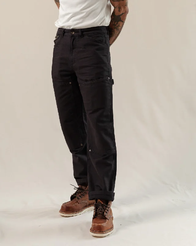 Men's Pants with Shallow PocketsGarage Double Knee Pants - Black