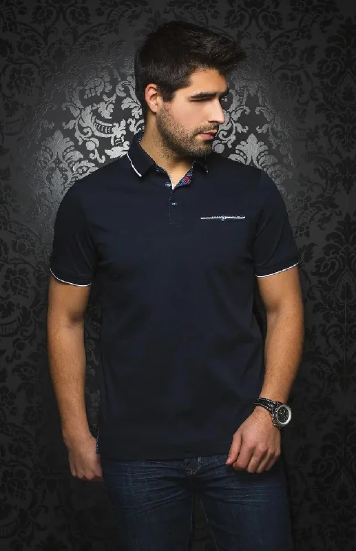 Stylish Men's HenleysAU NOIR | Polo | Mercury Navy